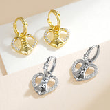Load image into Gallery viewer, OAHLAN Women&#39;s Trendy S925 Sterling Silver Heart Drop Earrings Sparkling Zircon Fine Jewelry for Weddings Parties Gifts