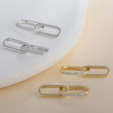 Load image into Gallery viewer, OAHLAN Women&#39;s Trendy S925 Sterling Silver Drop Earrings with Zircon Gold Plated Fine Jewelry for Wedding Party Perfect Gift
