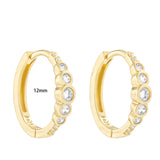 Load image into Gallery viewer, OAHLAN Luxury Fine Jewelry 925 Sterling Silver Huggie Earrings with Dainty Zircon for Wedding Engagement Parties Gifts for Women