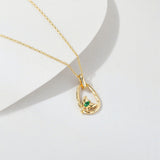 Load image into Gallery viewer, OAHLAN Women&#39;s S925 Sterling Silver Butterfly Pendant Necklace with Zircon Gold Plated Fine Jewelry for Parties Weddings Gift