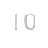 Load image into Gallery viewer, OAHLAN 14K Gold Plated S925 Sterling Silver Rectangular Hoop Earrings Fine Jewelry Zircon for Women&#39;s Parties Weddings