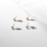 Load image into Gallery viewer, OAHLAN Women&#39;s Trendy S925 Sterling Silver Drop Earrings Fine Jewelry with Zircon Rhodium Plated for Wedding Engagement Party