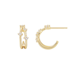 Load image into Gallery viewer, OAHLAN Vintage CC Earrings Luxury 14K Gold 925 Sterling Silver Geometric Hoop Zircon New Trendy Women&#39;s Jewelry for Weddings