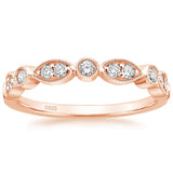 Load image into Gallery viewer, 925 Sterling Silver Round Moissanite Rings VVS1 Clarity Wedding Rings for Women