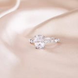Load image into Gallery viewer, OAHLAN Luxury Fine Jewelry 925 Sterling Silver Rings 3 Carat Oval Cut Moissanite Diamond Engagement Ring for Women Wedding