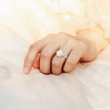 Load image into Gallery viewer, OAHLAN Luxury Fashion Female Jewelry 1.5 Carat Pear Cut 925 Sterling Silver Bridal Set Moissanite Rings for Women Wedding