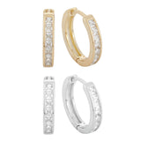 Load image into Gallery viewer, OAHLAN Women&#39;s Fine Jewelry Zircon S925 Sterling Silver Huggies Round Earrings 14K Gold Plated for Wedding Gifts Wholesale