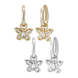 Load image into Gallery viewer, OAHLAN Women&#39;s S925 Sterling Silver Earrings Fine Jewelry with Butterfly Design and Zircon Inlay for Engagement Wedding Party