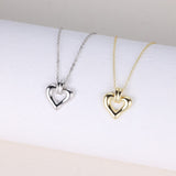 Load image into Gallery viewer, OAHLAN Silver 925 Heart Hollowed Pendant Free Necklace 14K Gold Romantic Stylish Link Charm Jewelry Love Women Necklaces