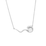 Load image into Gallery viewer, OAHLAN Fine Jewelry Gold Wave S925 Sterling Silver Pendant Necklaces with Zircon Accent Timeless for Women Wedding Engagement