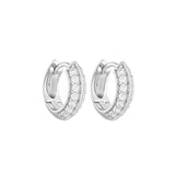 Load image into Gallery viewer, OAHLAN Women&#39;s Fine Jewelry Round Cut Zircon Delicate Huggie S925 Sterling Silver Hoop Earrings Gold Plated for Wedding Gifts