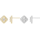 Load image into Gallery viewer, OAHLAN Fine Jewelry Round Cut Zircon 14K Gold Plated Square S925 Sterling Silver Earrings for Women Wedding Engagement