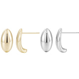 Load image into Gallery viewer, OAHLAN 14K Gold Plated S925 Sterling Silver Stud Earrings Fine Jewelry Oval Geometric Design Trendy for Women&#39;s Parties