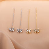 Load image into Gallery viewer, OAHLAN Fine Jewelry 14K Gold Plated S925 Sterling Silver Bowknot Earrings Zircon Trendy for Women&#39;s Engagement Wedding Party