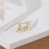 Load image into Gallery viewer, OAHLAN Fine Jewelry Gold Plated Smooth Surface Droplet Shaped S925 Sterling Silver Earrings for Women Engagement Anniversary