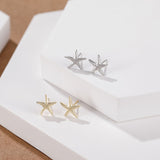 Load image into Gallery viewer, OAHLAN 14K Gold Plated S925 Sterling Silver Starfish Shaped Stud Earrings Women&#39;s Fine Jewelry for Anniversary Wedding Gift