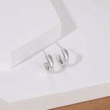 Load image into Gallery viewer, OAHLAN Fine Jewelry Wholesale 14K Gold Plated C Shaped S925 Sterling Silver Earrings for Women Engagement Wedding Party