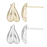 Load image into Gallery viewer, OAHLAN Fine Jewelry Gold Plated Smooth Surface Droplet Shaped S925 Sterling Silver Earrings for Women Engagement Anniversary