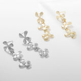 Load image into Gallery viewer, OAHLAN New 14K Gold Plated Swinging Flowers S925 Sterling Silver Drop Earrings Fine Jewelry for Women Wedding Engagement Party