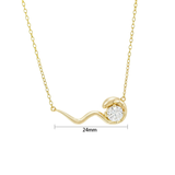 Load image into Gallery viewer, OAHLAN Fine Jewelry Gold Wave S925 Sterling Silver Pendant Necklaces with Zircon Accent Timeless for Women Wedding Engagement
