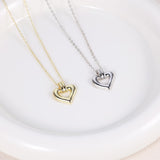 Load image into Gallery viewer, OAHLAN Silver 925 Heart Hollowed Pendant Free Necklace 14K Gold Romantic Stylish Link Charm Jewelry Love Women Necklaces