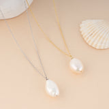 Load image into Gallery viewer, OAHLAN 925 Sterling Silver Freshwater Pearl Necklace for Women Fine Jewelry Link Chain for Wedding Anniversary &amp; Party