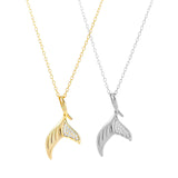 Load image into Gallery viewer, OAHLAN Fine Jewelry Gold Plated Mermaid Tail Inlaid Zircon S925 Sterling Silver Pendant Necklaces for Women Anniversary Wedding