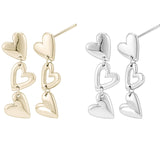 Load image into Gallery viewer, OAHLAN Women&#39;s Hollowed-out Heart S925 Sterling Silver Drop Earrings Fine Jewelry with Gold Plated for Wedding Engagement Party
