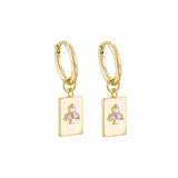 Load image into Gallery viewer, OAHLAN Fine Jewelry 14K Gold Plated Rectangular Inlaid Zircon S925 Sterling Silver Earrings for Women Engagement Wedding