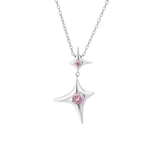Load image into Gallery viewer, OAHLAN Women&#39;s S925 Sterling Silver Pendant Necklace Gold Star Pink Zircon Trendy Fine Jewelry for Wedding Engagement Gift