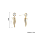 Load image into Gallery viewer, OAHLAN Women&#39;s Unique S925 Sterling Silver Cone Stud Earrings Round Cut Zircon Gold Plated Fine Jewelry for Wedding Engagement