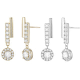 Load image into Gallery viewer, OAHLAN Women&#39;s Round Cut Zircon S925 Sterling Silver Drop Earrings Fine Jewelry Gold Plated for Wedding Engagement Party Gift
