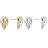 Load image into Gallery viewer, OAHLAN Women&#39;s Leaf Shape S925 Sterling Silver Round Cut Zircon Stud Earrings Fine Jewelry Gold Plated for Wedding Wholesale