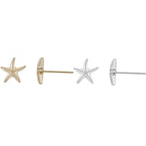 Load image into Gallery viewer, OAHLAN 14K Gold Plated S925 Sterling Silver Starfish Shaped Stud Earrings Women&#39;s Fine Jewelry for Anniversary Wedding Gift