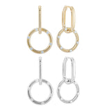 Load image into Gallery viewer, OAHLAN Women&#39;s Round Rectangle S925 Sterling Silver Drop Earrings with Zircon Gold Plated Fine Jewelry for Weddings Parties