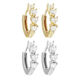 Load image into Gallery viewer, OAHLAN Women&#39;s S925 Sterling Silver Heart Zircon Huggie Earrings 14K Gold Plated Wedding Gifts Fine Jewelry for Party Wholesale
