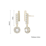 Load image into Gallery viewer, OAHLAN Women&#39;s Round Cut Zircon S925 Sterling Silver Drop Earrings Fine Jewelry Gold Plated for Wedding Engagement Party Gift