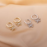 Load image into Gallery viewer, OAHLAN Women&#39;s S925 Sterling Silver Earrings Fine Jewelry with Butterfly Design and Zircon Inlay for Engagement Wedding Party