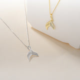 Load image into Gallery viewer, OAHLAN Fine Jewelry Gold Plated Mermaid Tail Inlaid Zircon S925 Sterling Silver Pendant Necklaces for Women Anniversary Wedding