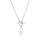 Load image into Gallery viewer, OAHLAN Fine Jewelry 925 Sterling Silver Link Chain Necklace with Pearls Fine Jewelry for Women&#39;s Engagement or Wedding Gift