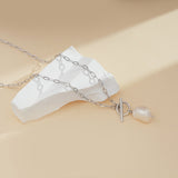 Load image into Gallery viewer, OAHLAN Fine Jewelry 925 Sterling Silver Link Chain Necklace with Pearls Fine Jewelry for Women&#39;s Engagement or Wedding Gift