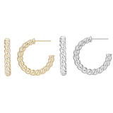 Load image into Gallery viewer, OAHLAN Fine Jewelry Simple C Shaped Fried Dough Twists S925 Sterling Silver Earrings for Women Engagement Wedding