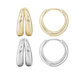 Load image into Gallery viewer, OAHLAN Women&#39;s S925 Sterling Silver Hoop Earrings Fine Jewelry Gold Plating Trendy Geometric Shape Wholesale for Engagement