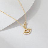Load image into Gallery viewer, OAHLAN Fine Jewelry Gold Plated S925 Sterling Silver Lip Pendant Necklace Heart Shaped Pink Zircon for Women&#39;s Anniversary Gift