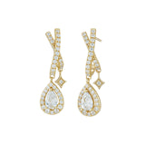 Load image into Gallery viewer, OAHLAN Women&#39;s S925 Sterling Silver Teardrop Dangle Earrings Fine Jewelry Zircon Gold Plated for Wedding Engagement Party Gift