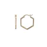 Load image into Gallery viewer, OAHLAN Fine Jewelry Simple Geometric Hexagon Shaped S925 Sterling Silver Hoop Earrings for Women Engagement Wedding Party