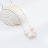 Load image into Gallery viewer, OAHLAN 925 Sterling Silver Link Chain Necklace Gold Plated with Lustrous White Pearls for Engagement Wedding Gift for Women