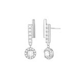 Load image into Gallery viewer, OAHLAN Women&#39;s Round Cut Zircon S925 Sterling Silver Drop Earrings Fine Jewelry Gold Plated for Wedding Engagement Party Gift