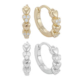 Load image into Gallery viewer, OAHLAN Women&#39;s Heart Design S925 Sterling Silver Hoop Earrings Gold Plated for Parties Weddings Anniversaries Fine Jewelry
