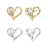 Load image into Gallery viewer, OAHLAN Women&#39;s Hollow Love Design S925 Sterling Silver Stud Earrings with Zircon Fine Jewelry Gold Plated for Wedding Wholesale